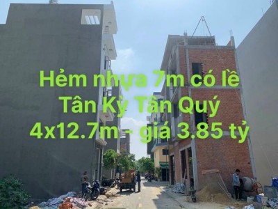  [Q. Bình Tân] Hẻm nhựa 7m Tân Kỳ Tân Quý, P. BHH, Bình Tân - 50.8m2 - 3.85 tỷ